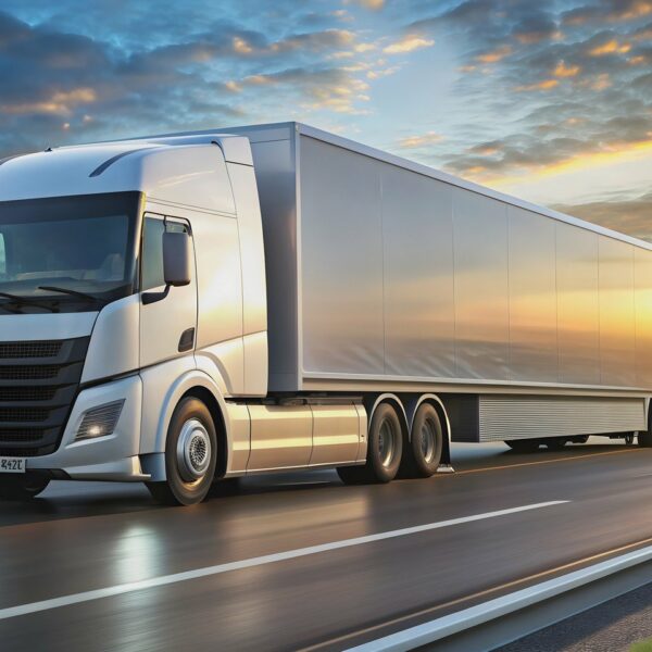 Cutting-edge autonomous electric truck driving on highway, autonomous, electric, truck, future, technology