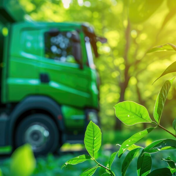 Eco-Friendly Truck with Leaves